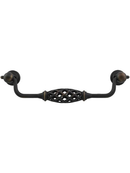 Tuscany Cabinet Bail Pull - 6 1/4 inch Center-to-Center in Antique Brushed Satin Brass.